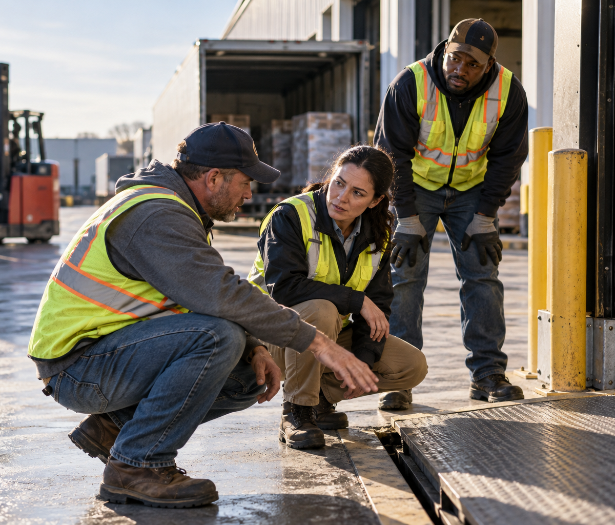 transportation safety specialist work: examining loading-area access with coworkers.