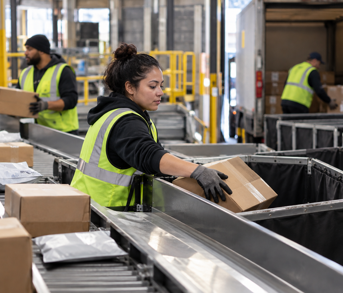 what a parcel sortation plan does: moving a parcel along its sortation path.