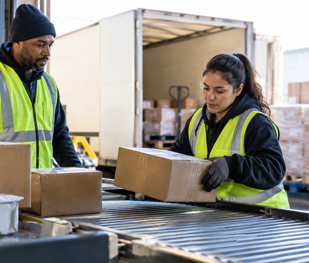 what a return authorization does: checking a returned parcel before its next step.