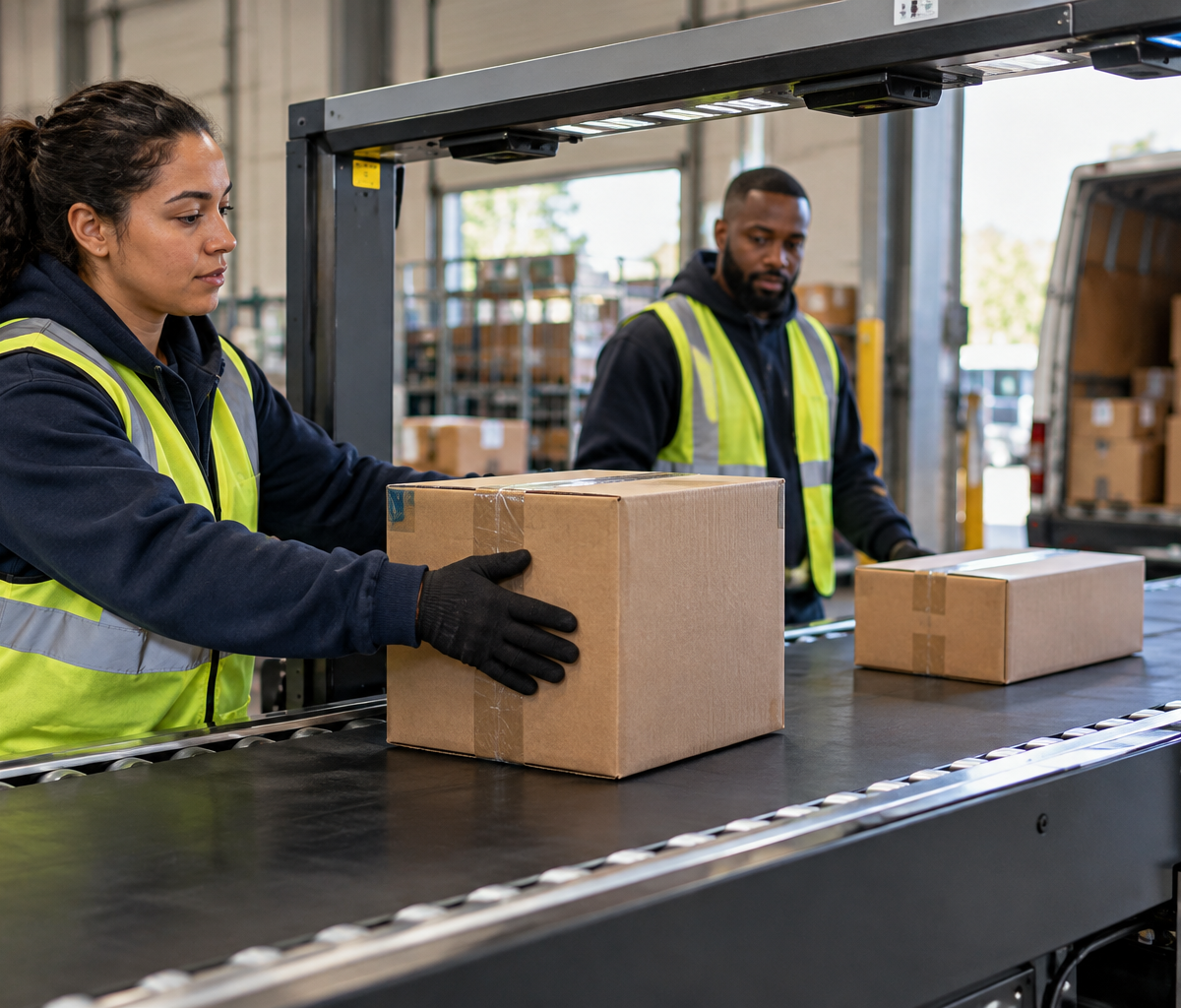 what parcel dimensioning measures: considering parcel size on a handling line.