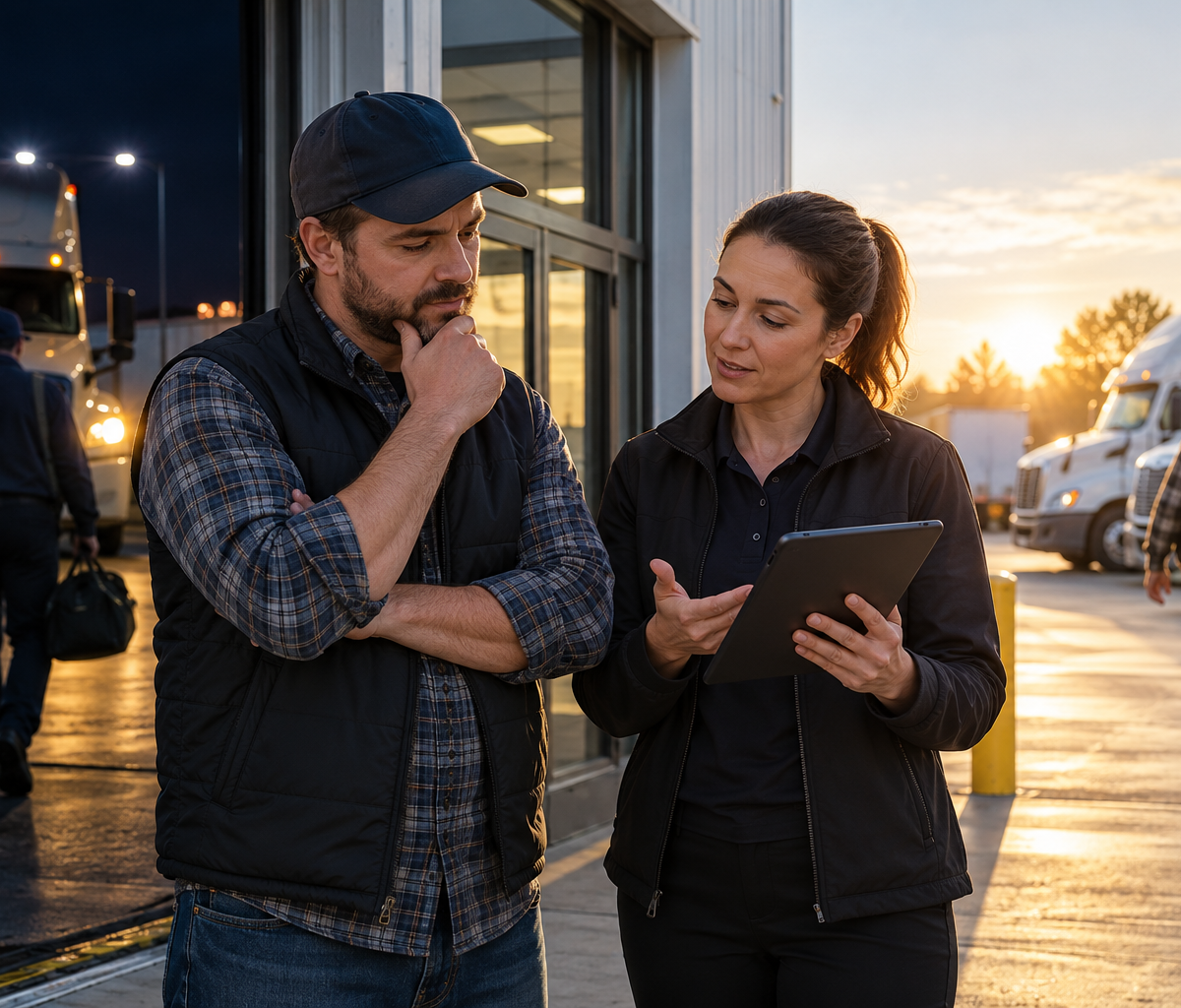 Comparing trial periods in driver offers: discussing the expectations of an initial work period.
