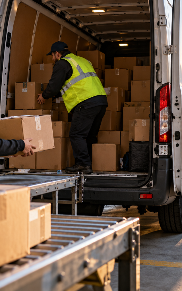 Choosing a dispatch release cutoff: considering a late parcel at a departing van.