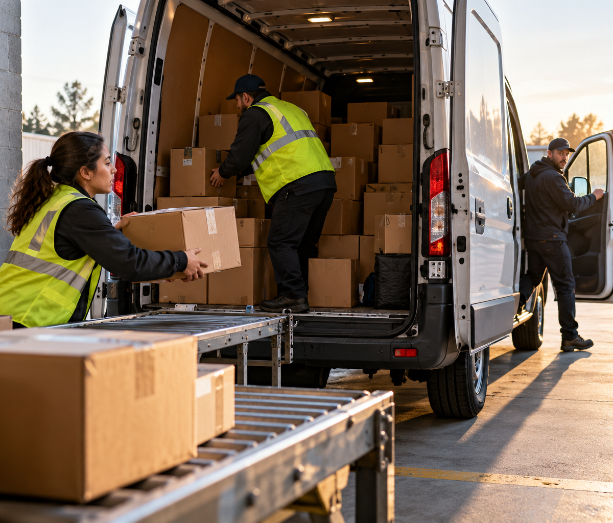 Choosing a dispatch release cutoff: considering a late parcel at a departing van.