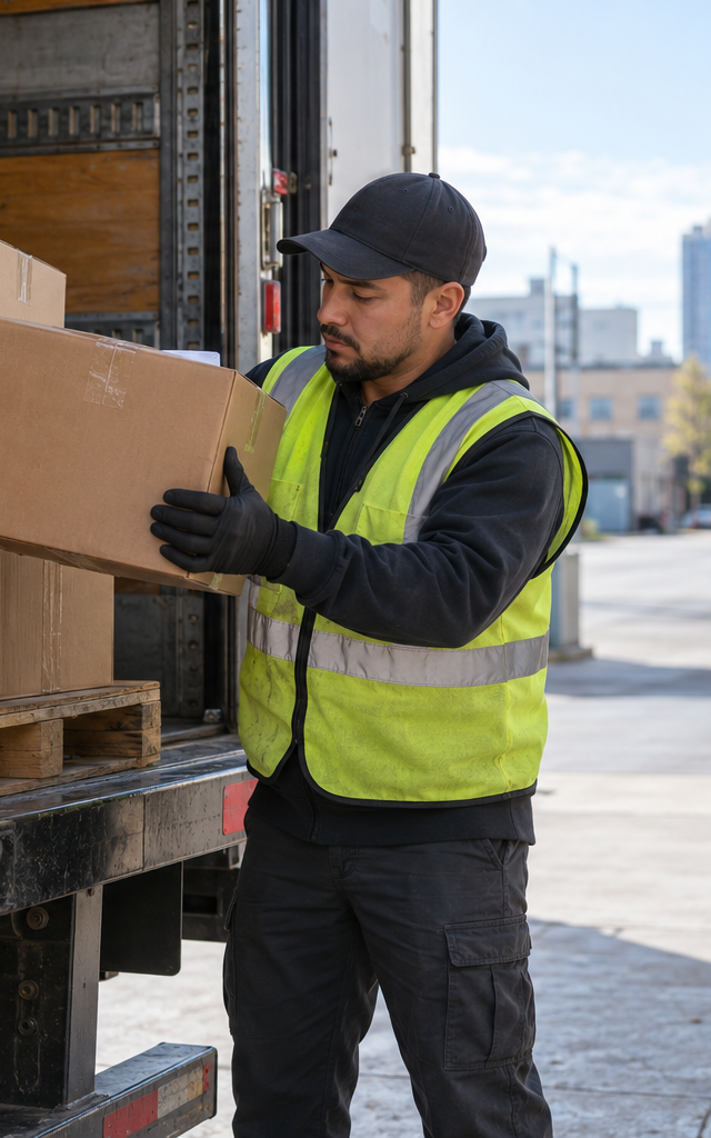 Evaluating a carrier's reliability: checking the condition and completeness of received freight.