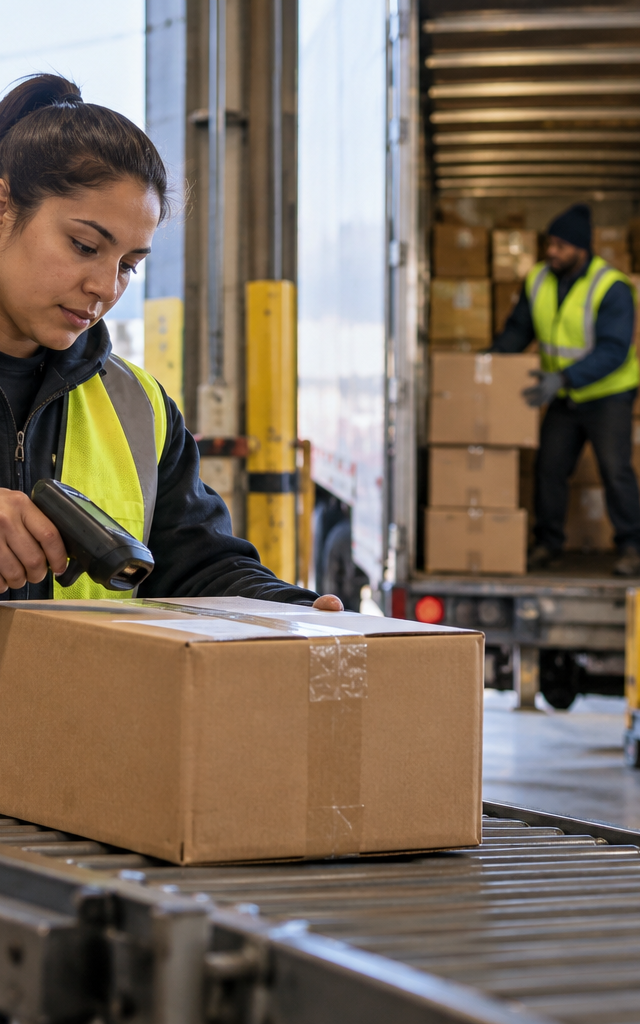 Handling a late scan event: capturing a parcel scan for later system synchronization.