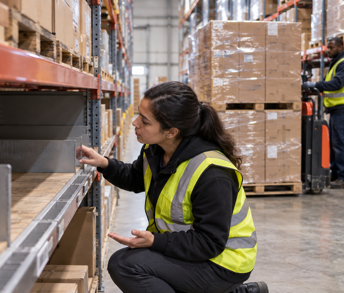 Investigating repeated pick shortages: examining an empty pick location beside reserve stock.