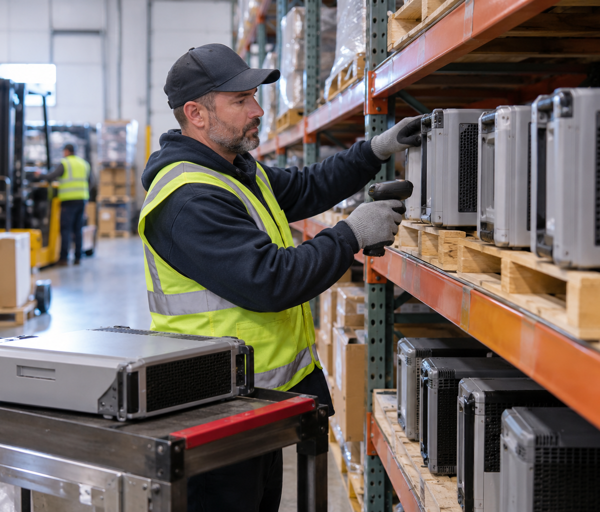 Returning inspected goods to available stock: checking inspected goods before returning them to storage.