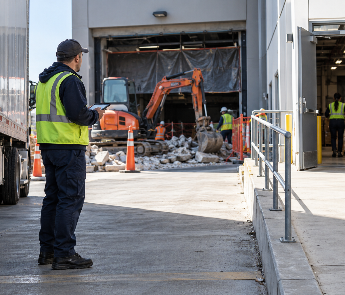 How drivers handle a blocked loading zone: assessing construction blocking a loading area.