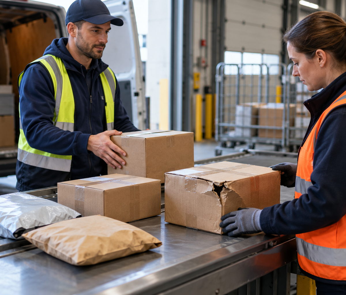 How drivers return undelivered parcels: returning unresolved parcels to the depot.