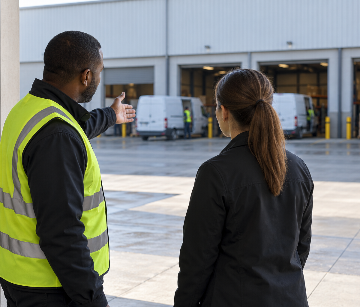 Resolve a Delpack offer's written worksite before acceptance: confirming the actual depot and loading area with a hiring contact.