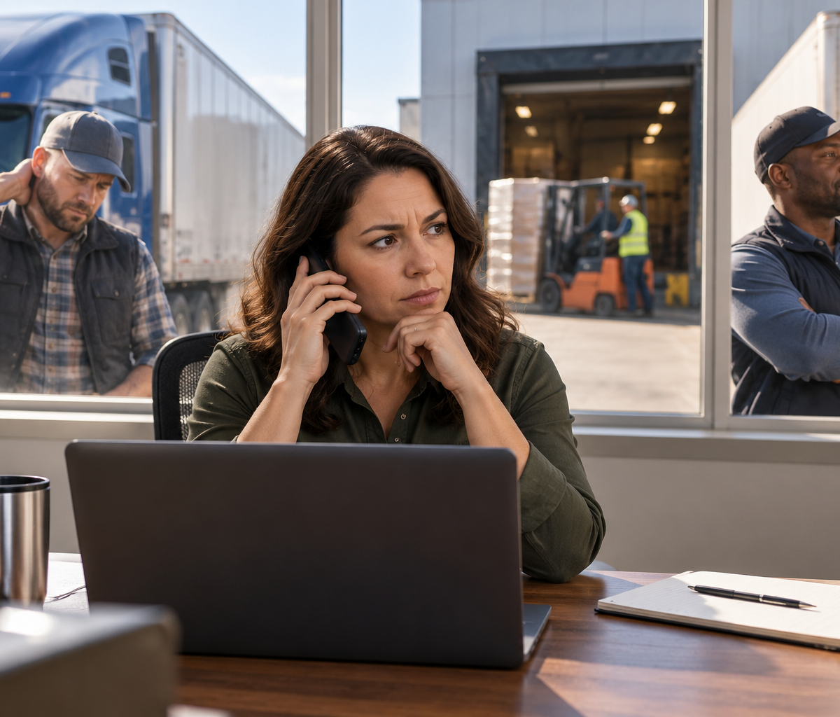 A dispatcher scenario response for a live opening: discussing competing delivery problems from a dispatch workspace.