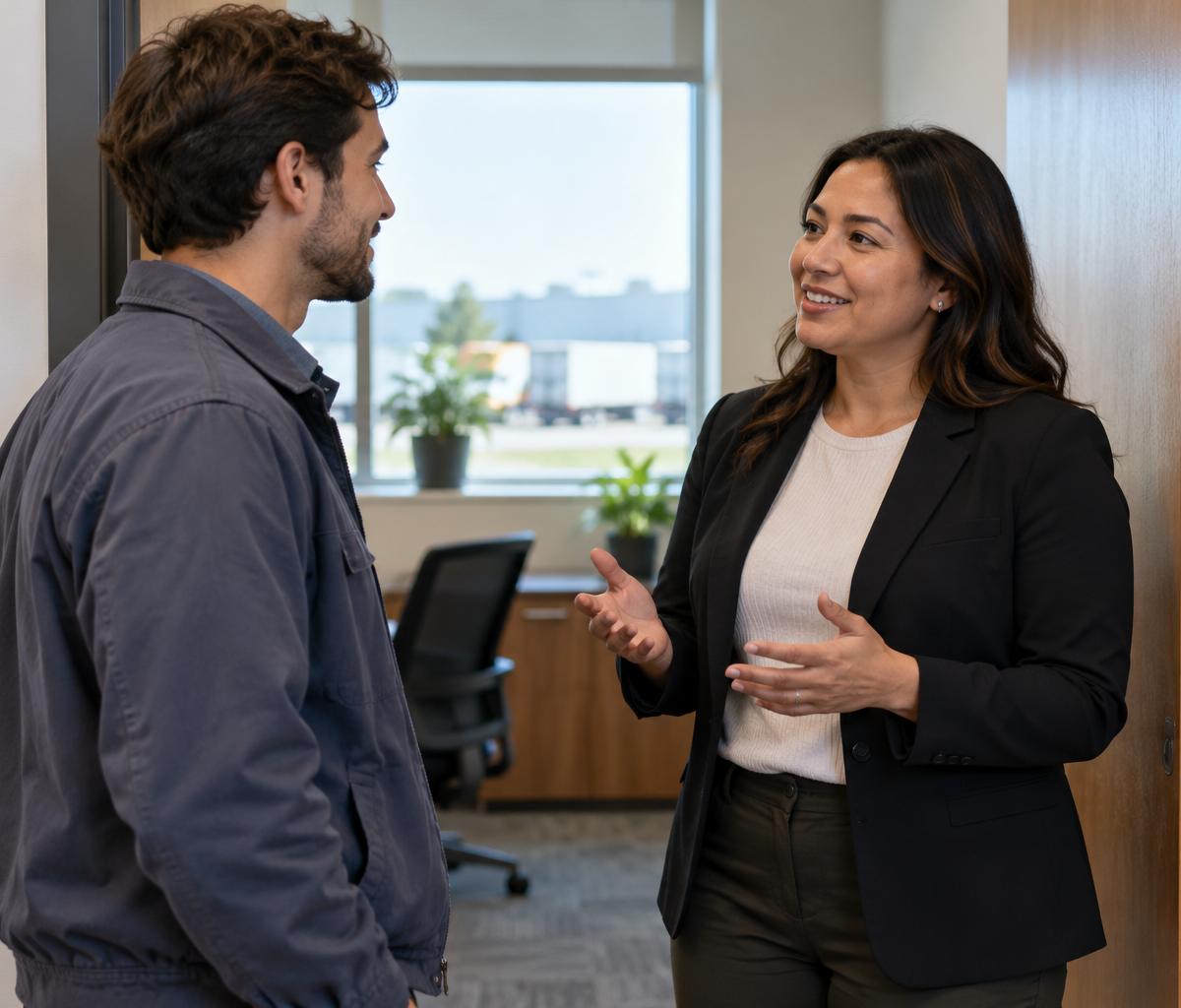 work-authorization documentation for driver hiring: discussing the hiring stage with an onboarding representative.